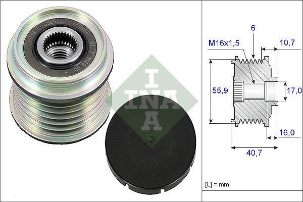 Sistem roata libera. generator Rulita alternator VOLVO S40 I V40 MITSUBISHI CARISMA SPACE STAR RENAULT CLIO II ES RENAULT MEGANE I (BA0/1_), Hatchback, 08.1995 - 12.2004 INA 535 0028 10