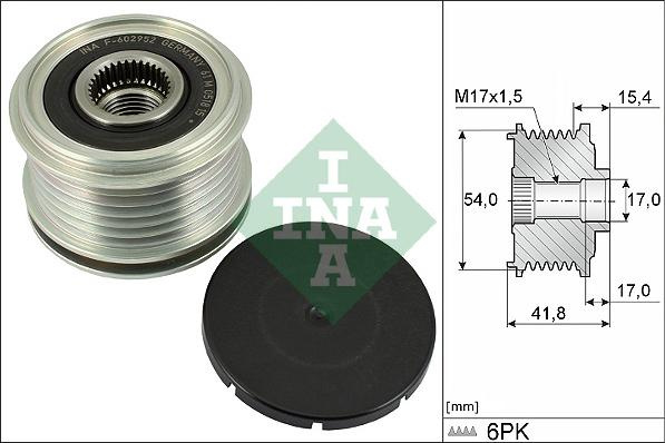 Sistem roata libera. generator Rulita alternator DS DS 3 DS 7 VOLVO S80 II V70 III CITROEN BERLINGO BERLINGO MULT PEUGEOT RIFTER (E), Dubita, 09.2018 - INA 535 0317 10