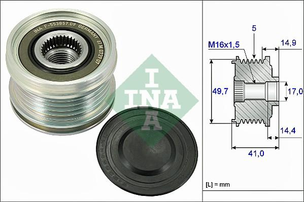 Sistem roata libera. generator Rulita alternator MERCEDES A W168 A W169 B SPORTS TOURER W245 VANEO 414 MITSUBISHI MERCEDES-BENZ A-CLASS (W168), Hatchback, 07.1997 - 08.2005 INA 535 0101 10