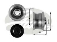 Sistem roata libera, generator SAAB 9-5 Combi (YS3E) (1998 - 2009) GATES OAP7052 piesa NOUA