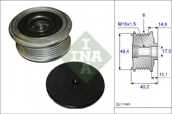 Sistem roata libera, generator VW EOS (1F7, 1F8) (2006 - 2016) INA 535 0124 10 piesa NOUA
