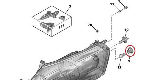 Soclu Bec Semnalizare Oe Peugeot 1007 2005→ 621546