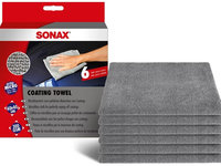 Sonax Coating Towel Set 6 Buc Lavete Din Microfibra Gri 40X40CM 451100