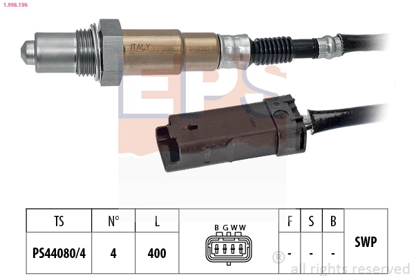 Sonda Lambda EPS 1.998.196 model CITROEN C3 / C3 O