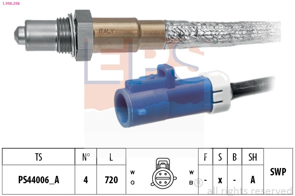 Sonda Lambda EPS 1.998.298 pentru FORD C-MAX II (DXA/CB7, DXA/CEU) 2010-2019