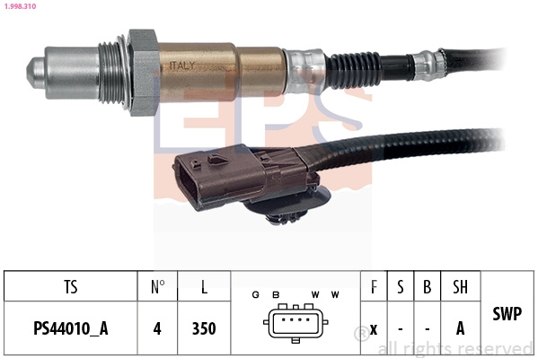 Sonda Lambda EPS 1.998.310 la DACIA LODGY (JS_) 2012 2013 2014 2015 2016 2017