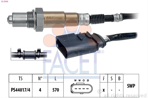 Sonda Lambda Facet Vw 10.7600