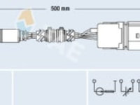 Sonda lambda (numar fire 6, 500mm) SEAT AROSA, CORDOBA, CORDOBA VARIO, IBIZA II, INCA, SKODA FABIA I, VW CADDY II, CADDY II/MINIVAN, LUPO I, POLO, POLO III CLASSIC 1.4 09.98-04.12