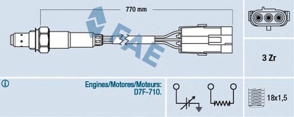 Sonda Lambda RENAULT CLIO II caroserie SB0 1 2 FAE 77115