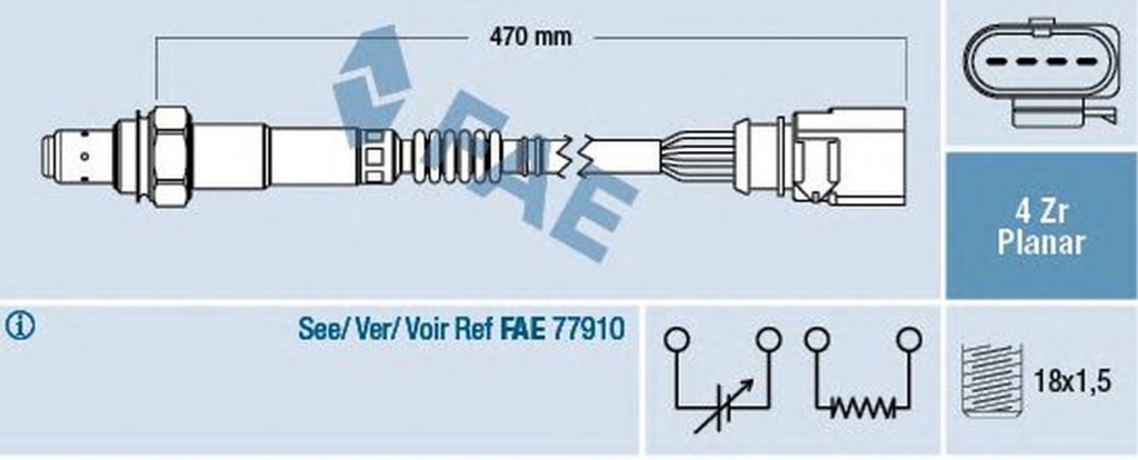 Sonda Lambda VW CADDY III combi 2KB 2KJ 2CB 2CJ FAE 77402