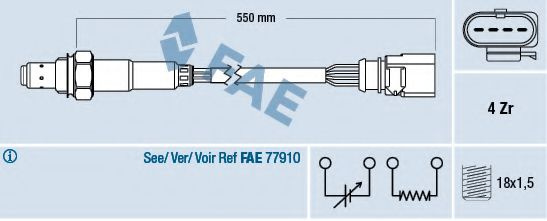 Sonda Lambda VW EOS (1F7, 1F8) (2006 - 2016) FAE 77439
