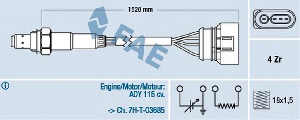 Sonda Lambda VW PASSAT Variant 3A5 35I FAE 77301