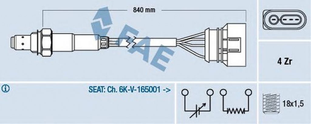 Sonda Lambda VW TRANSPORTER IV bus 70XB 70XC 7DB 7DW 7DK FAE 77133