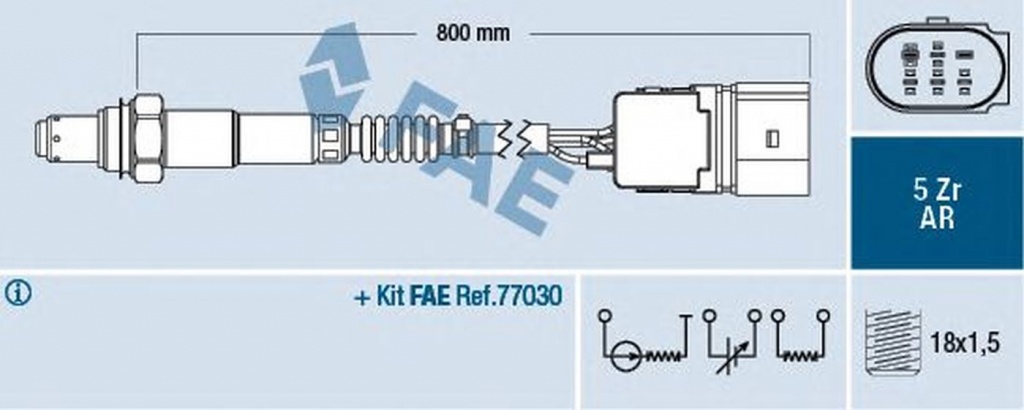 Sonda Lambda VW TRANSPORTER V platou sasiu 7JD 7JE 7JL 7JY 7JZ 7FD FAE 75357