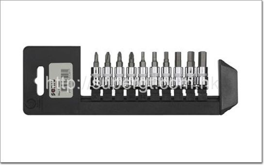 Sonic Bit socket set 1/4'', on rail 10-pcs