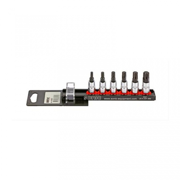 Sonic Bit socket set 1/4'', ribe on rail 6-pcs