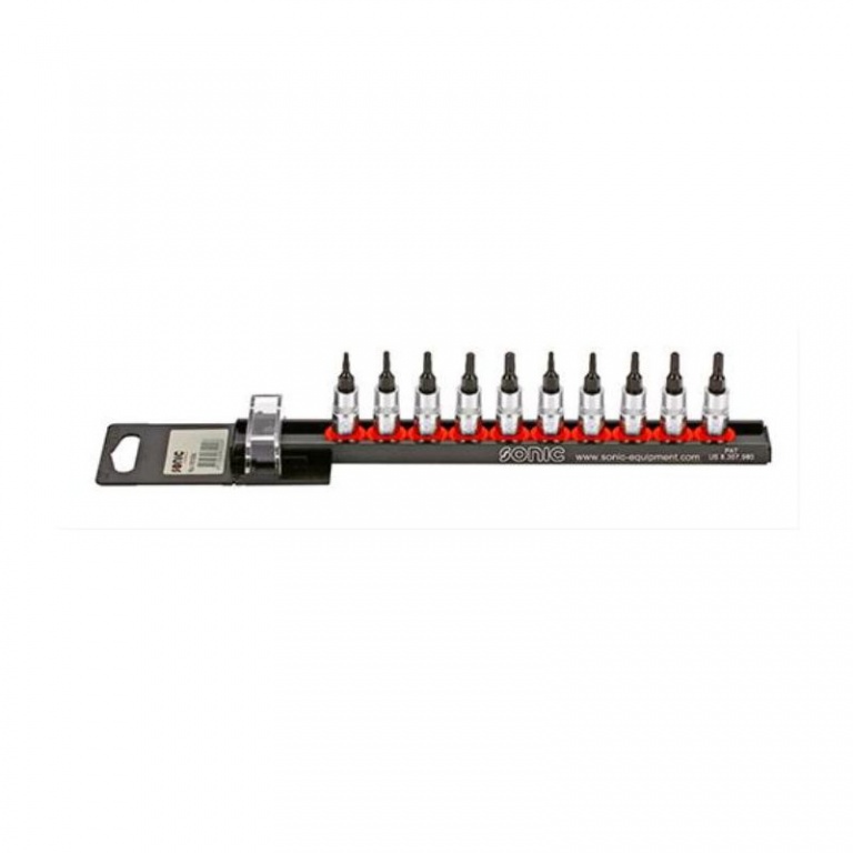 Sonic Bit socket set 1/4'', TX on rail 10-pcs