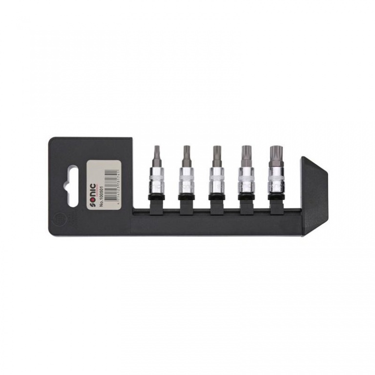 Sonic Bit socket set 1/4'', TX on rail 5-pcs
