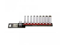 Sonic Deep socket set 1/4'', (SAE) on rail 9-pcs