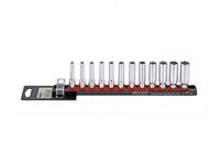 Sonic Flank deep socket set 1/4'', 6 pt. on rail 12pt.cs