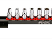 Sonic Socket set 1/4'', on rail 10-pcs