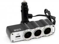 Splitter bricheta auto SOC4 3+1 USB