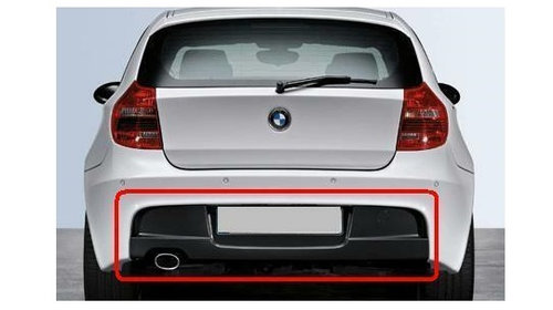 Spoiler bara spate BMW Seria 1 (E81/E82/E87/E88), 09.2004-10.2013, cu gaura pentru evacuare pe stanga
