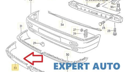 Spoiler dreapta bara fata gti Volkswagen Golf 3 (1991-1998)[1H1] 191805904D/C