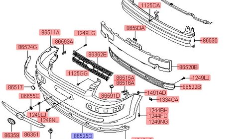 Spoiler inferior bara fata Hyundai Getz ( an 