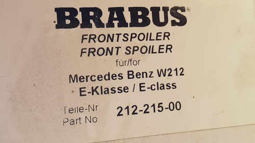 Spoiler prelungire bara fata NOU Mercedes E Class W212 BRABUS cod 212-215-00