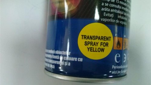 Spray galben transparent pentru lampi stopuri / faruri