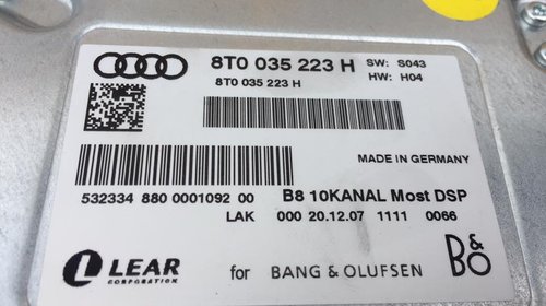 Stație Bang & Olufsen Audi A4 / A5 / Q5 8T0035223H 8T0 035 223 H