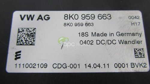 Stabilizator Tensiune, Calculator Baterie Audi cod 8K0959663