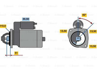 Starter (0001263004 BOSCH) DAF,TEMSA