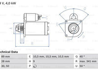 Starter (0986011270 BOSCH) IVECO