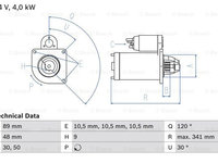 Starter (0986013490 BOSCH) MERCEDES-BENZ