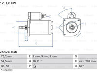 Starter (0986016190 BOSCH) VW