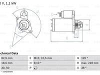 Starter (0986016280 BOSCH) CHEVROLET,DAEWOO,HOLDEN,OPEL,SAAB,VAUXHALL