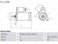 Starter (0986016290 BOSCH) AUDI,FORD