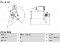 Starter (0986017661 BOSCH) NISSAN