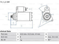 Starter (0986017830 BOSCH) AUDI,FORD,SEAT,SKODA,VW