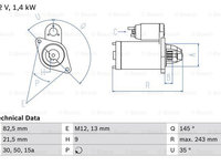 Starter (0986018190 BOSCH) AUDI,VW