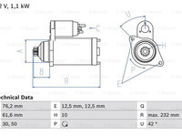 Starter (0986018920 BOSCH) AUDI,SEAT,VW