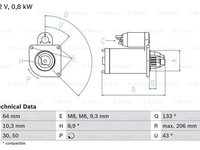 Starter (0986019301 BOSCH) FIAT,FORD,VW