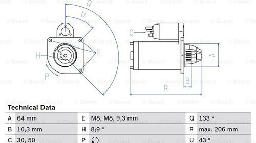 Starter (0986019301 BOSCH) FIAT,FORD,VW