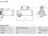 Starter (0986025830 BOSCH) FORD