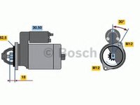 Starter AUDI 4000 (89, 89Q, 8A, B3), AUDI 90 limuzina (89, 89Q, 8A, B3), AUDI A6 limuzina (4A, C4) - BOSCH 0 001 110 106