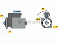 Starter AUDI A1 Sportback (8XA, 8XF, 8XK) (2011 - 2016) BOSCH 0 001 153 009