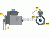 Starter AUDI A4 (8D2, B5) (1994 - 2001) BOSCH 0 986 020 370