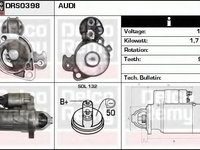 Starter AUDI A4 (8E2, B6), AUDI A4 Avant (8E5, B6), AUDI A4 Cabriolet (8H7, B6, 8HE, B7) - DELCO REMY DRS0398